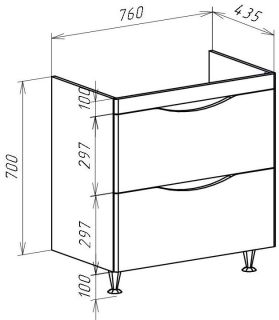 Тумба под раковину Bellezza Санриса 80см серебро 00000010191